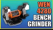 WEN BG4280 5-Amp 8-Inch Variable Speed Bench Grinder with Flexible Work Light