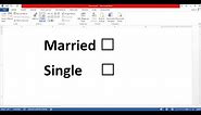 Ms word yes no checkbox
