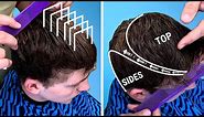 How to SCISSOR CUT MENS HAIR | Step by Step Instructions