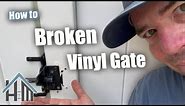 How to gate latch, pvc vinyl gate latch, Repair broken vinyl gate. Easy!