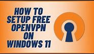 How to Setup Free OpenVPN on Windows 11