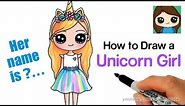 How to Draw a Unicorn Cute Girl Easy