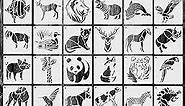 CrafTreat 36 Pieces Animal Stencil, Stencils for Painting on Wood, Elegant Stencils for Crafts, DIY Painting Stencils for Canvas, Reusable Stencils for Painting on Walls