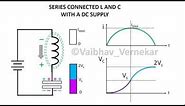 Working of Inductor and Capacitor LC circuit with a DC supply, a graphical study