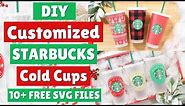 DIY How To Make Customized Starbucks Cup Decals | FREE SVG Templates & Files