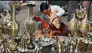 Making Most Expensive Brass Flowers Vase || How Are Made Brass Vases || Brass Casting & Carving