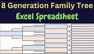 Create An 8-Generation Family Tree In Excel