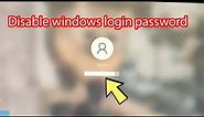 How to remove lock screen password on windows 10