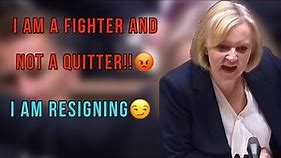 I am a fighter and not a quitter I am resigning Liz Truss no copyright clip