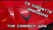 C8 corvette Debadging and emblem replacement.