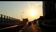 (HD) Drive at dusk in Osaka Japan