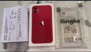 Unboxing iPhone 11 Product Red 128gb || Ringke Fusion Clear Phone Case Cover
