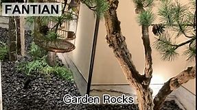 FANTIAN Black Pebbles for Indoor Plants, Polished Black River Rocks for Potted Plants Vase Aquarium Landscaping and Outdoor Garden Decorative Black Stones (2 lb,0.8-1.2 Inch)