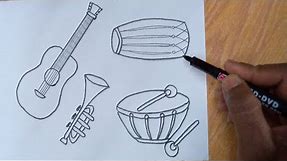 Musical instruments drawing Part 1