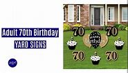 Big Dot of Happiness Adult 70th Birthday - Gold - Yard Sign and Outdoor Lawn Decorations - Happy Birthday Party Yard Signs - Set of 8