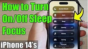 iPhone 14/14 Pro Max: How to Turn On/Off Sleep Focus