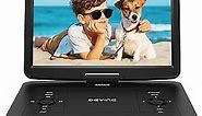 17.9" Portable DVD Player with 15.6" HD Swivel Screen, Support Multiple DVD CD Formats/USB/SD Card/Sync TV, 6 Hours Rechargeable Battery, Car Charger, Remote Control, Region Free