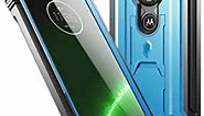 Moto G7 Rugged Case with Kickstand, Poetic Full-Body Dual-Layer Shockproof Protective Cover, Built-in-Screen Protector, Revolution Series, DO NOT FIT Moto G7 Power Or Moto G7 Play, Blue