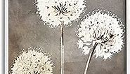 Stupell Industries Fluffy Dandelion Plants Wildflower Botanical Blooms, Design by Kim Allen, 16 x 20, White Framed