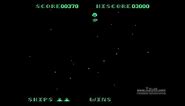 Galaxian (Apple II, green monochrome) gameplay
