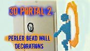 3D Portal 2 Perler Bead Craft Wall Decorations Tutorial