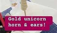 Create a gold unicorn horn and ears for your unicorn cake!