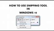 How to Use Snipping Tool in Microsoft Windows 10 Tutorial | The Teacher