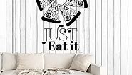 Vinyl Wall Decal Pizzeria Art Mural Pizza Funny Quote Food Stickers Mural Large Decor (ig4952) Black S 11 in X 16 in