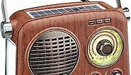 Gelielim Retro Bluetooth Speaker, Rotary AM/FM/SW Tuning Dial, Elegant & Vintage Design, Small Portable Bluetooth Radio Rechargeable Battery Operated, USB/TF Player, Retro Decor for Home and Office