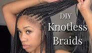 DIY Knotless Braids (Two Feed-in Method Explanation)