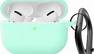 AGAOSH for Airpods Pro 2nd/1st Generation Case Cover with Keychain,Green Soft Silicone Skin Cover Protective Case for New Apple Airpods Pro Gen 2 Case Mint Green