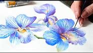 Powerful Watercolor Technique (Most Tutorials Ignore) 💙 Blue Orchids