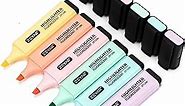ZEYAR Highlighter, Pastel Colors Chisel Tip Marker Pen, AP Certified, Assorted Colors, Water Based, Quick Dry (6 Macaron Colors)
