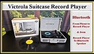 Victrola Bluetooth Record Player: Connects to phone & external Speaker