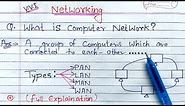 What is Computer Network? full Explanation | PAN, LAN, MAN and WAN Network