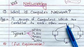 What is Computer Network? full Explanation | PAN, LAN, MAN and WAN Network