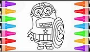 How to Draw Minions Coloring Pages | Kids Learn Drawing | Art Colors for Children