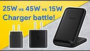 Samsung Galaxy S20 Ultra 45W vs 25W vs 15W Charging Speed Comparison