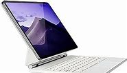 doqo for Samsung Galaxy Tab S9+/S9 Fe+/S8+/S7 Plus/S7 Fe Keyboard Case 12.4“ Magnetic Case with Keyboard with Touchpad Wireless Backlit White