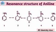 resonance structures of aniline/how to draw resonance structure of aniline/aniline resonance.