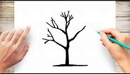 How To Draw Tree Silhouette Step by Step #TreeDrawing