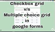 Checkbox grid in google forms