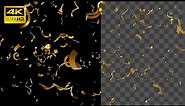 Gold confetti 4K | transparent background