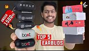 Top 5 Best Earbuds Under 1500 Rs|🔥Best Boat TWS Earbuds Of 2024| Boat 161, Noise vs102 & More|