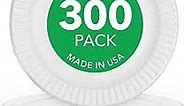 Stock Your Home 6-Inch Paper Plates Uncoated, Everyday Disposable Dessert Plates 6" Paper Plate Bulk, White, 300 Count