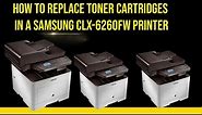 How to Replace toner cartridges in a Samsung CLX-6260FW printer