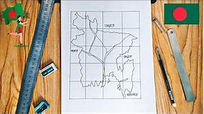 How to draw a Bangladeshi Map | Easy way to draw a Bangladeshi Map