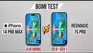 iPhone 14 Pro Max vs Red Magic 7s Pro Pubg Test, Heating and Battery Test | Real Power 💪
