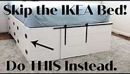 How to build a bed with drawers for almost FREE...Ikea Brimnes hack.