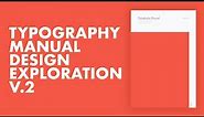 Typography Manual Cover Design Process Pt.2 Speed Design
